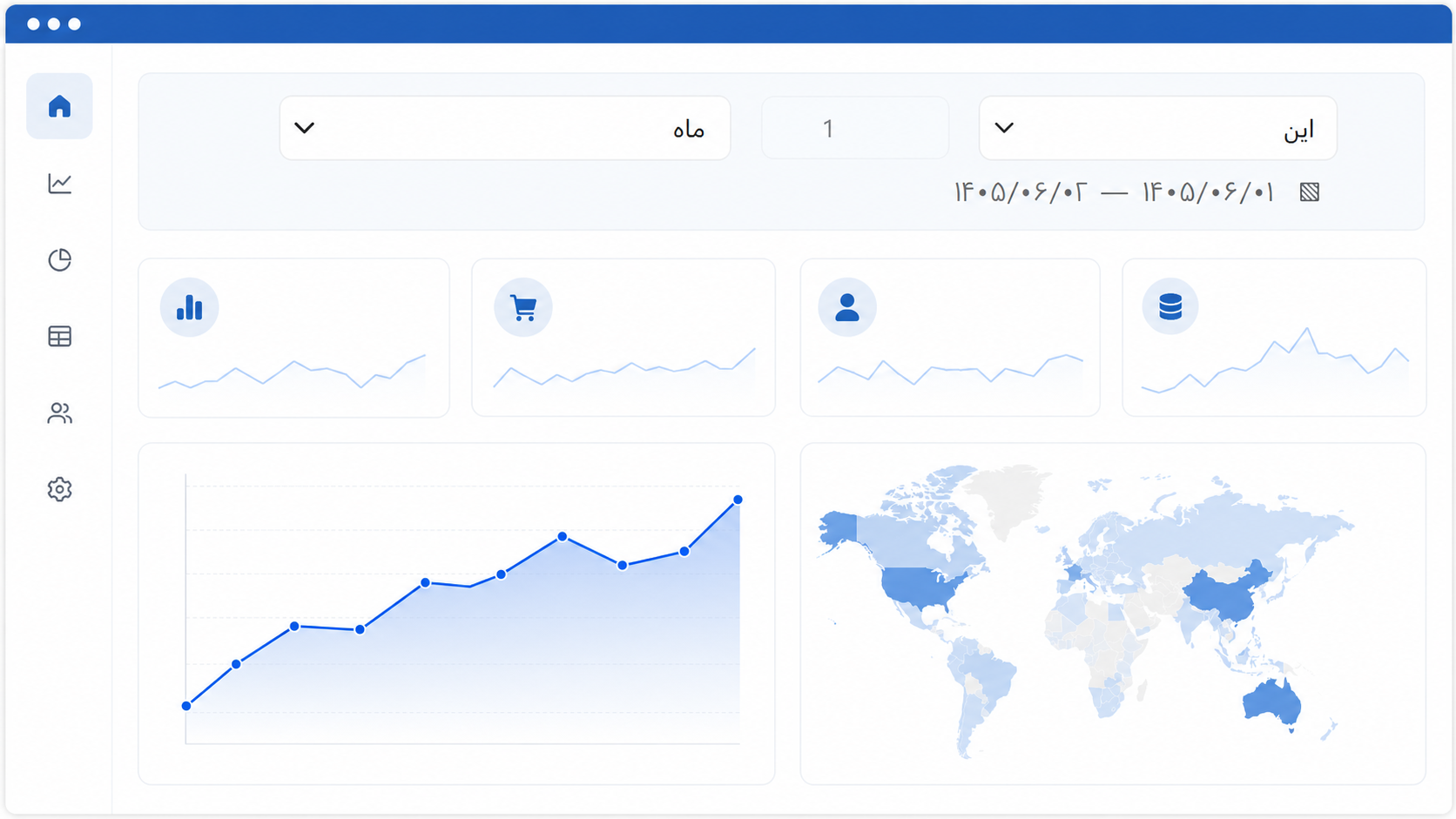 فیلتر تاریخ نسبی اسلایسر تاریخ شمسی در داشبورد پاور بی آی
